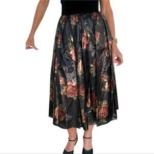 Truly 4 You New‎ Party black floral Pleated skirt midi plus Size 2X New